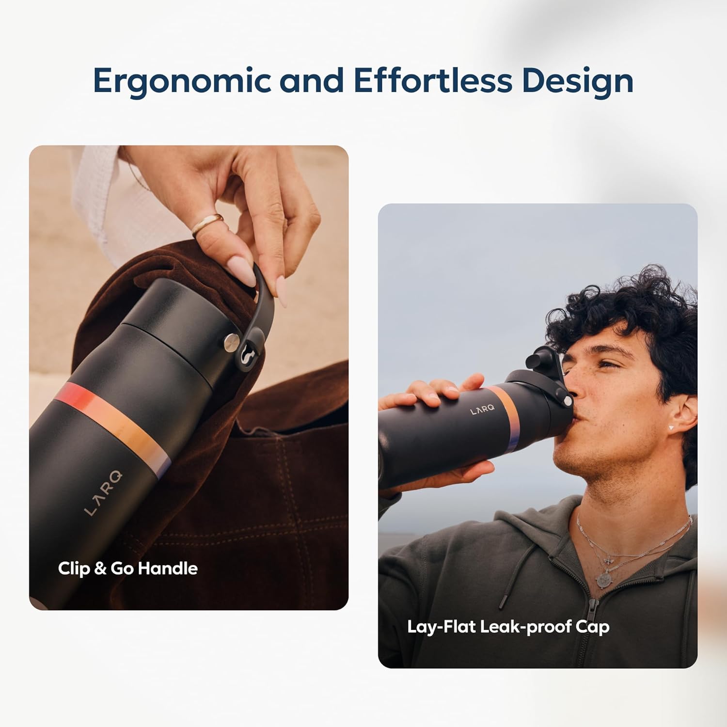 LARQ Bottle Swig Top Amber Vittoria 34 Oz, Granite White - Image 4