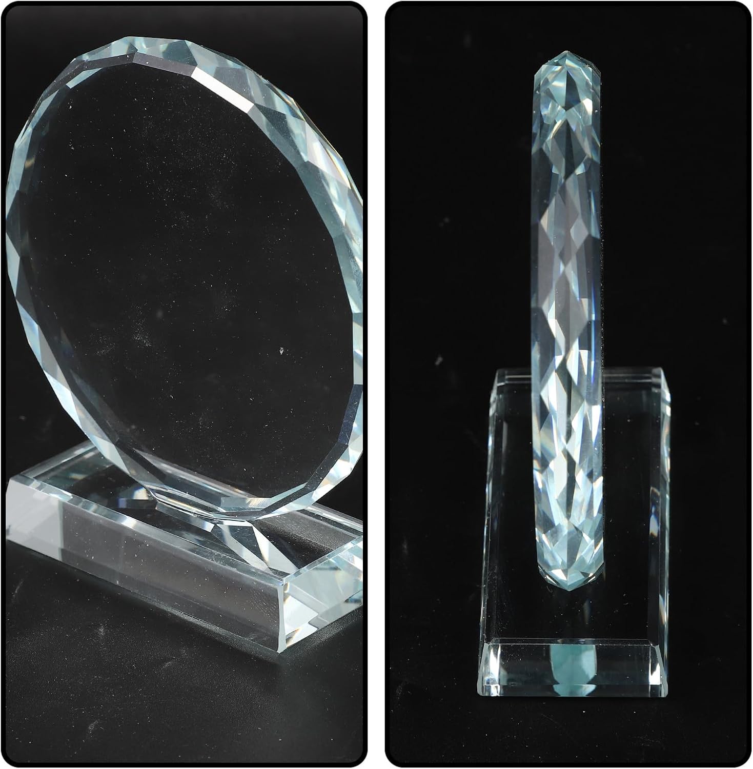 DOITOOL Decorative Crystal Trophy Clear Tabletop Award Trophy Delicate Prize Accessory for Celebration and Office Display, 4. 5 X 3. 9 X 1. 4 Inch