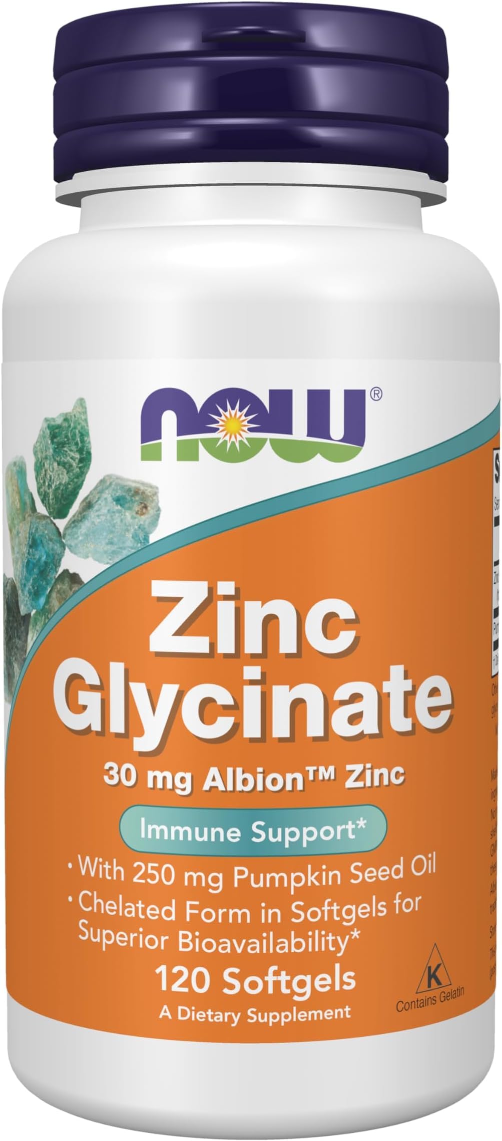 NOW Foods Supplements, Zinc Glycinate with 250 mg Pumpkin Seed Oil, Supports Prostate Health*, Softgels (Packaging May Vary) 120 Count (Pack of 12) Unflavored 120 Count (Pack of 12)
