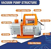 Vista 5 de BACOENG Juego de bomba de vacío profesional y manómetro colector - Kit de refrigeración HVAC AC - Diagnóstico R12 R22 R134a R410A - con estuche
