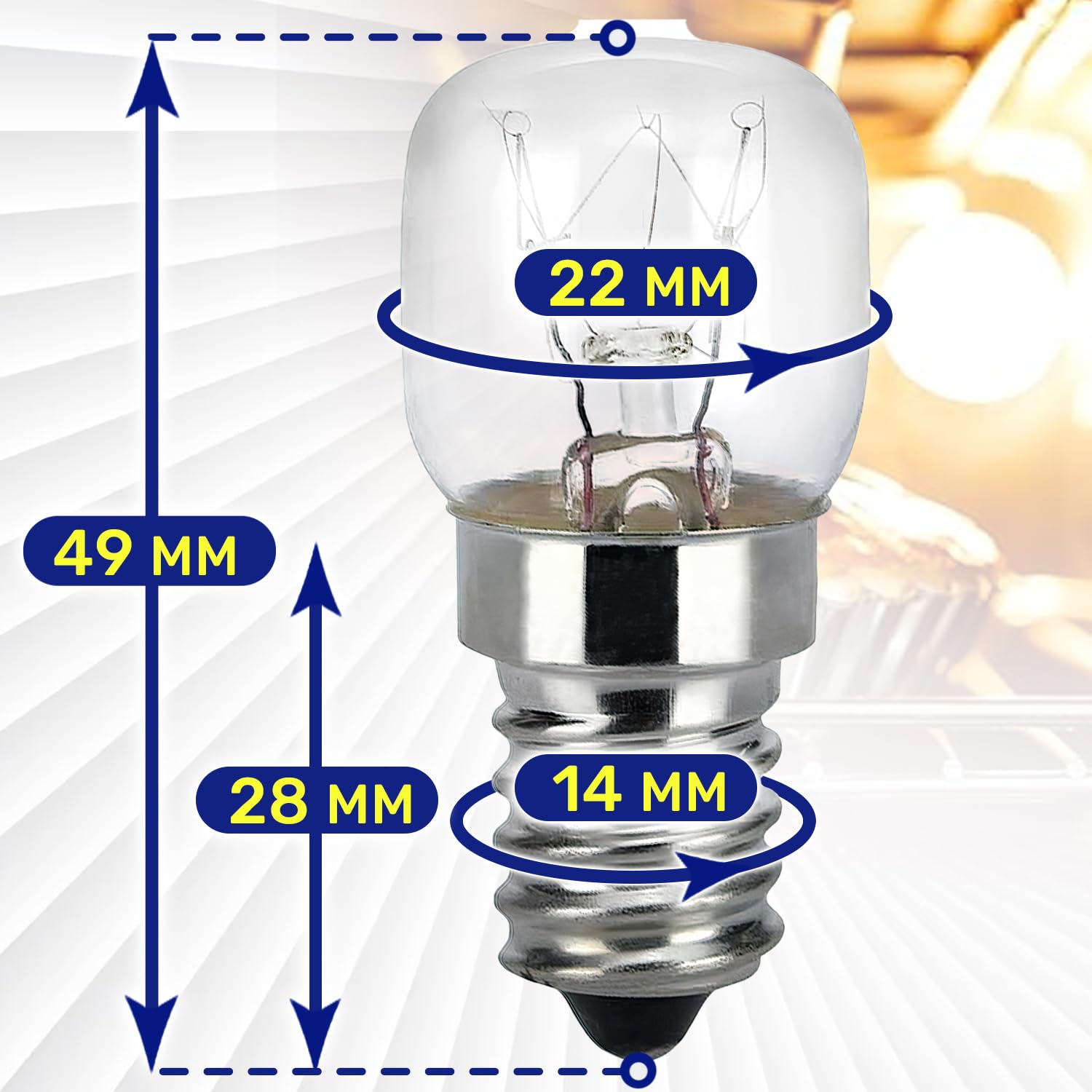 MONTERAL 2 Piezas Bombilla E14 para Horno 230/240V 25W 300°С con Código Original 00032196 032196 82461076 para Bosch para Smeg — view 4