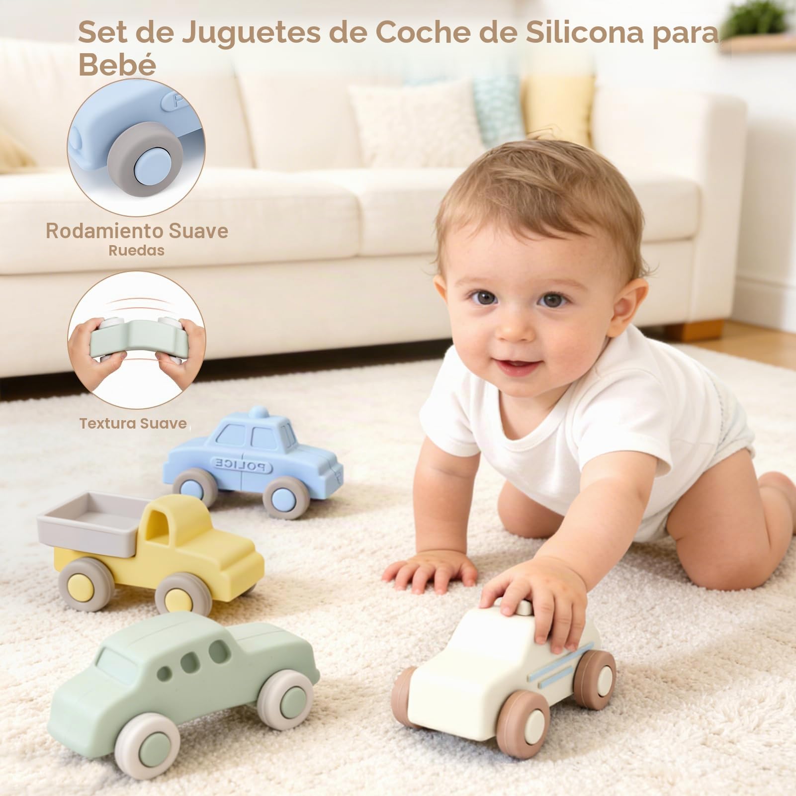 Vanplay Cars Juguetes Silicona Coche Bebe Juguetes Montessori Juguetes Niños 1 Año Garaje Coches Juguete Regalo Bebe 1 Año
