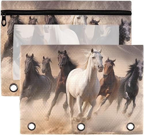 Miniatura 7 de Kcldeci Estuche para lápices para carpeta de 3 anillos con ventana transparente, retrato de gato y mariposas