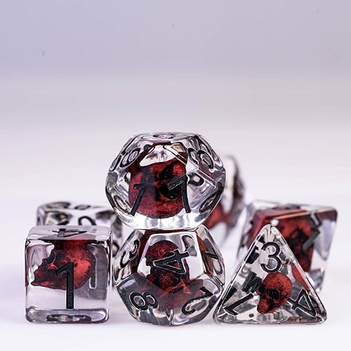 Miniatura 2 de UDIXI - Juego de dados poliédricos DND; juego de dados para Dungeons & Dragons, dados de calavera para DND, RPG, MTG y otros juegos de mesa