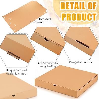 Wudkey 10 In. X 10 In. White Cardboard Pizza Boxes, Take Out Food Containers For Pizza Party, Wedding, Restaurant (40-Pack) JH2C19_2 - The Home Depot - View #7