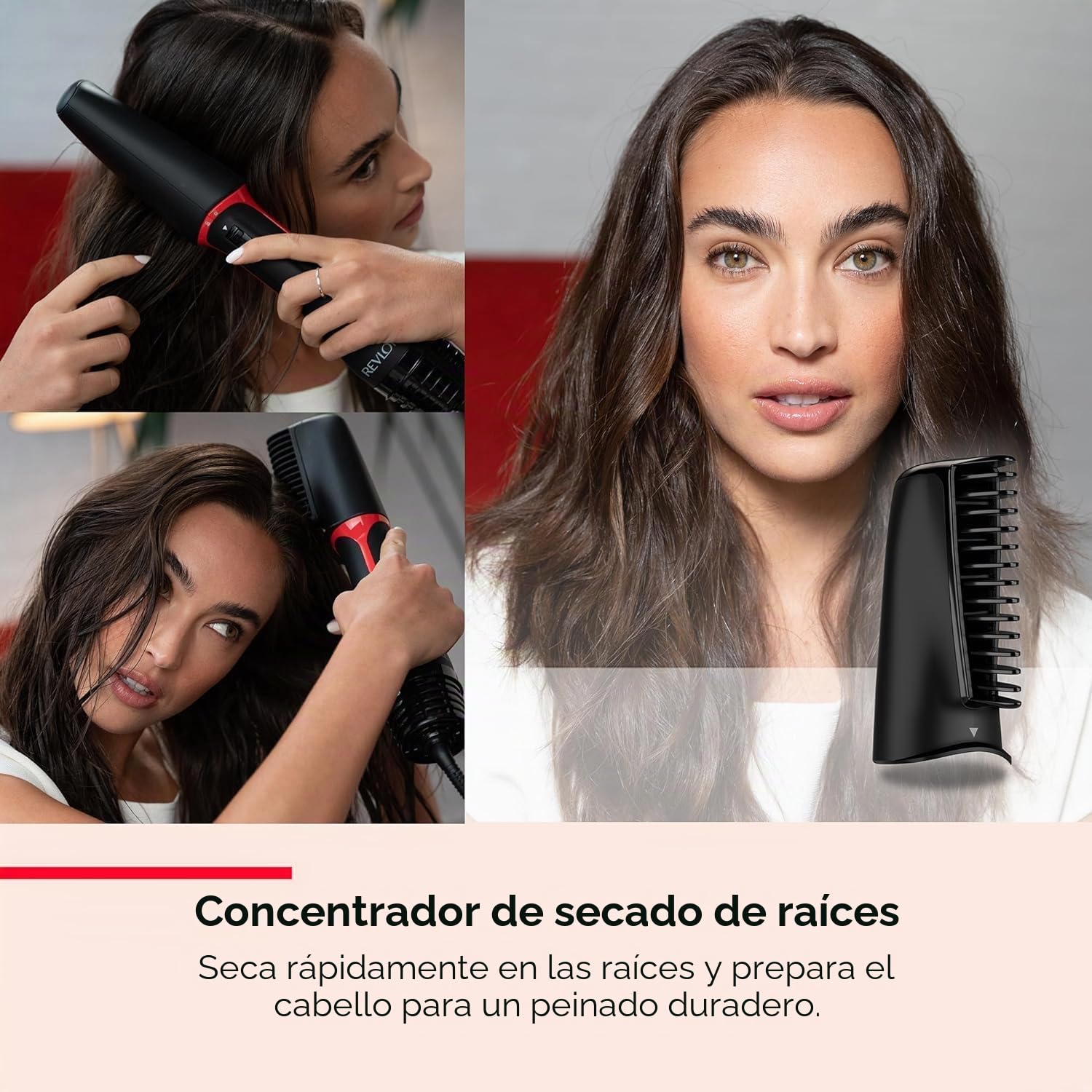 Revlon Herramienta 3 en 1 para secar, rizar y dar volumen con los 3 accesorios intercambiables (cabezal desmontable, rizador, secadora, estilizador) RVDR5333 | Seca, riza y da volumen con los 3 accesorios intercambiables, cabezal desmontable, rizador, sec