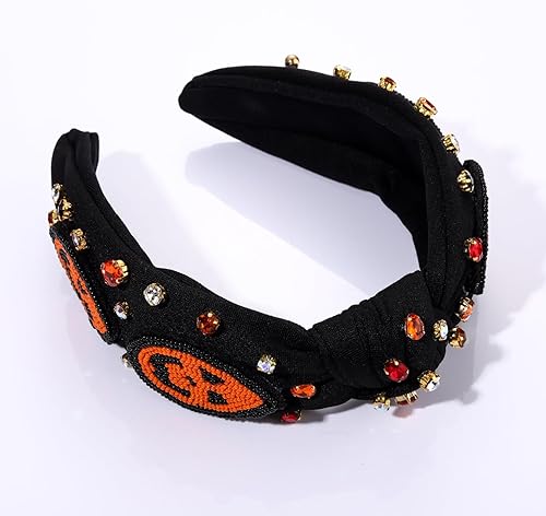 Miniatura 10 de Diadema anudada de Halloween para mujer, de cristal, calabaza, caramelo, maíz, pata de gallo, accesorios para el cabello, regalo