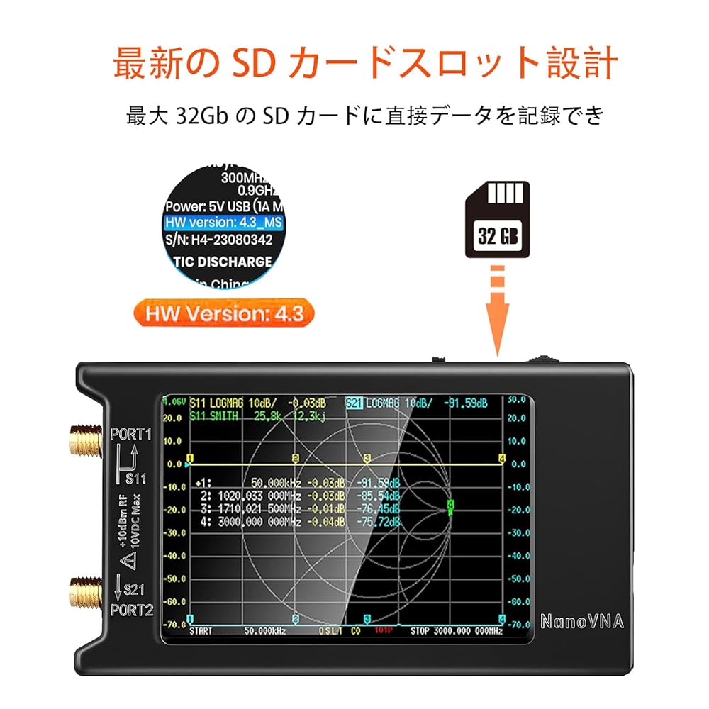NanoVNA-H4 ベクトルネットワークアナライザー 10KHz-1.5GHz Amazon | NanoVNA-H4ベクトルネットワークアナライザー10KHz-1.5
