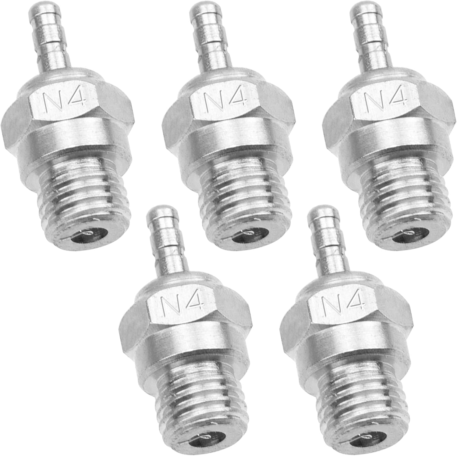 ShareGoo RC Glow Plug #4 N4 Medium Hot Spark Nitro Engine Parts 70117 Compatible with Traxxas Kyosho Redcat HPI HSP 1/8 1/10 RC Car Truck Buggy (5Pack)