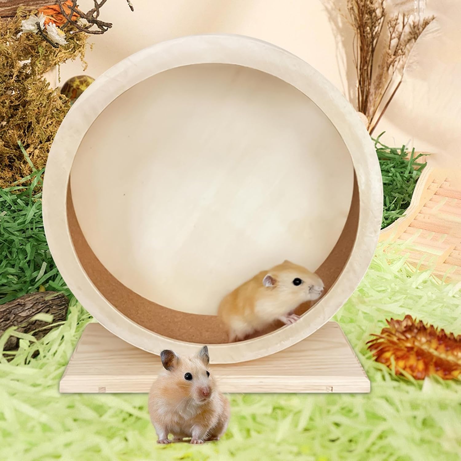 Hamster Exercise Wheels - Silent Running Spinner with Stable Base, Promotes Active Play and Enrichment, Exercise Toy for Small Pets Mice Chinchilla Gerbil Hamsters, Smooth Noise Free Design