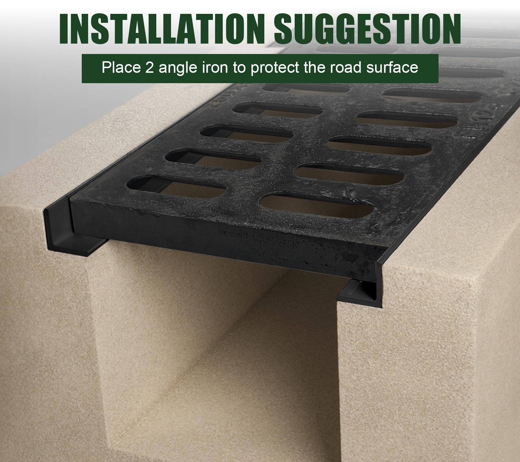 Grille De Drainage 500x300mm - Fonte Ductile - Pour Entrée, Jardin - Capacité 6600 Lb