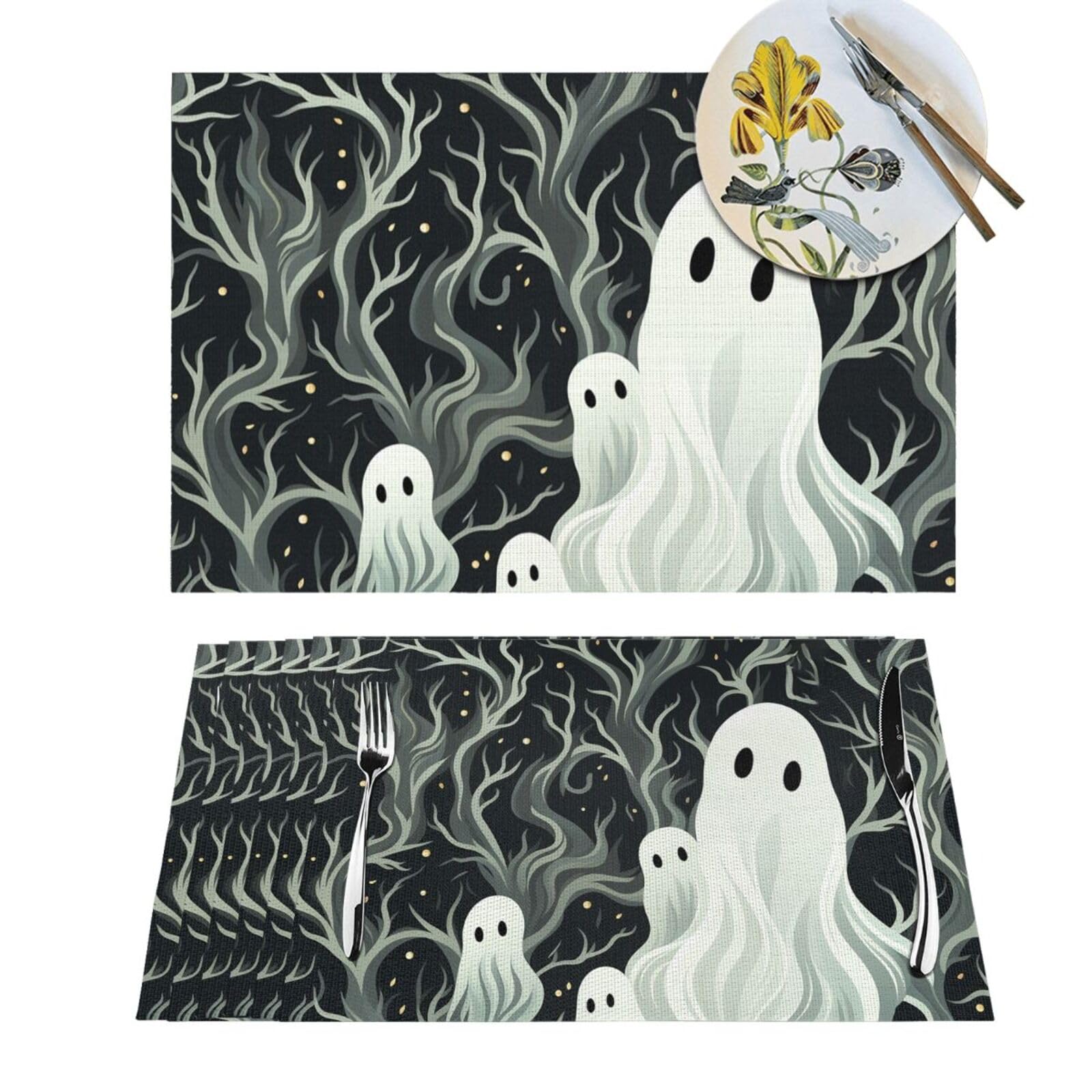 Sets de table antidérapants et lavables blancs à motifs pour protéger votre table