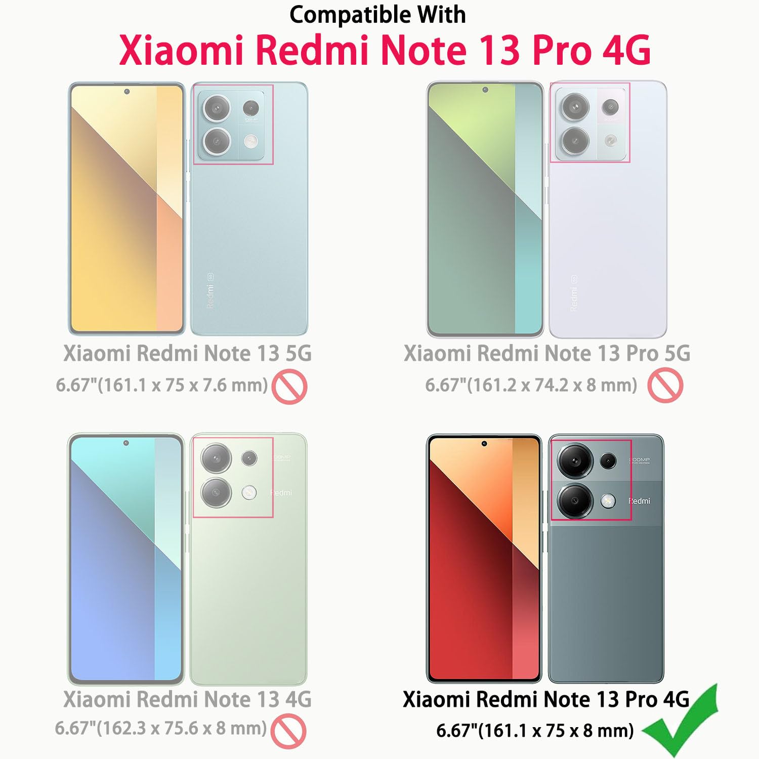 BORYA Hülle Für Xiaomi Redmi Note 13 Pro 5G – Stoßfestes TPU, Airbag-Design, Dünn & Kabellos Ladefähig
