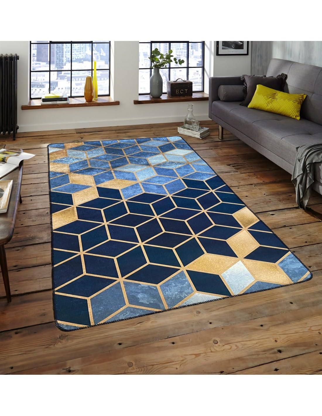 Mani Textile Tapis Luxe Bleu 120x180cm