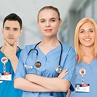 Vista 7 de Geosar 16 piezas de carrete de insignia de enfermera divertido de Navidad a granel, lindo clip retráctil para identificación con nombre, accesorios