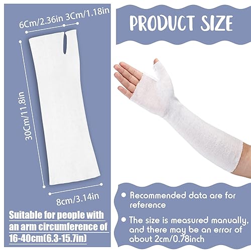 Vista 2 de Nuanchu Tubular Stockinette Tubing Cotton Stockinette for Pre Wrap Use Elastic Arm Cast Stockinette for Arm Wrist Thumb Spica Stockinette Tubing