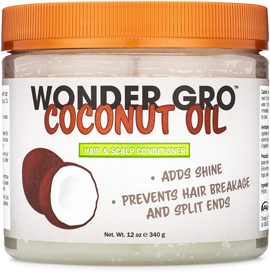 Coconut Oil Hair Grease Styling Conditioner, 12 fl oz adds Shine Prevents Breakage & Split