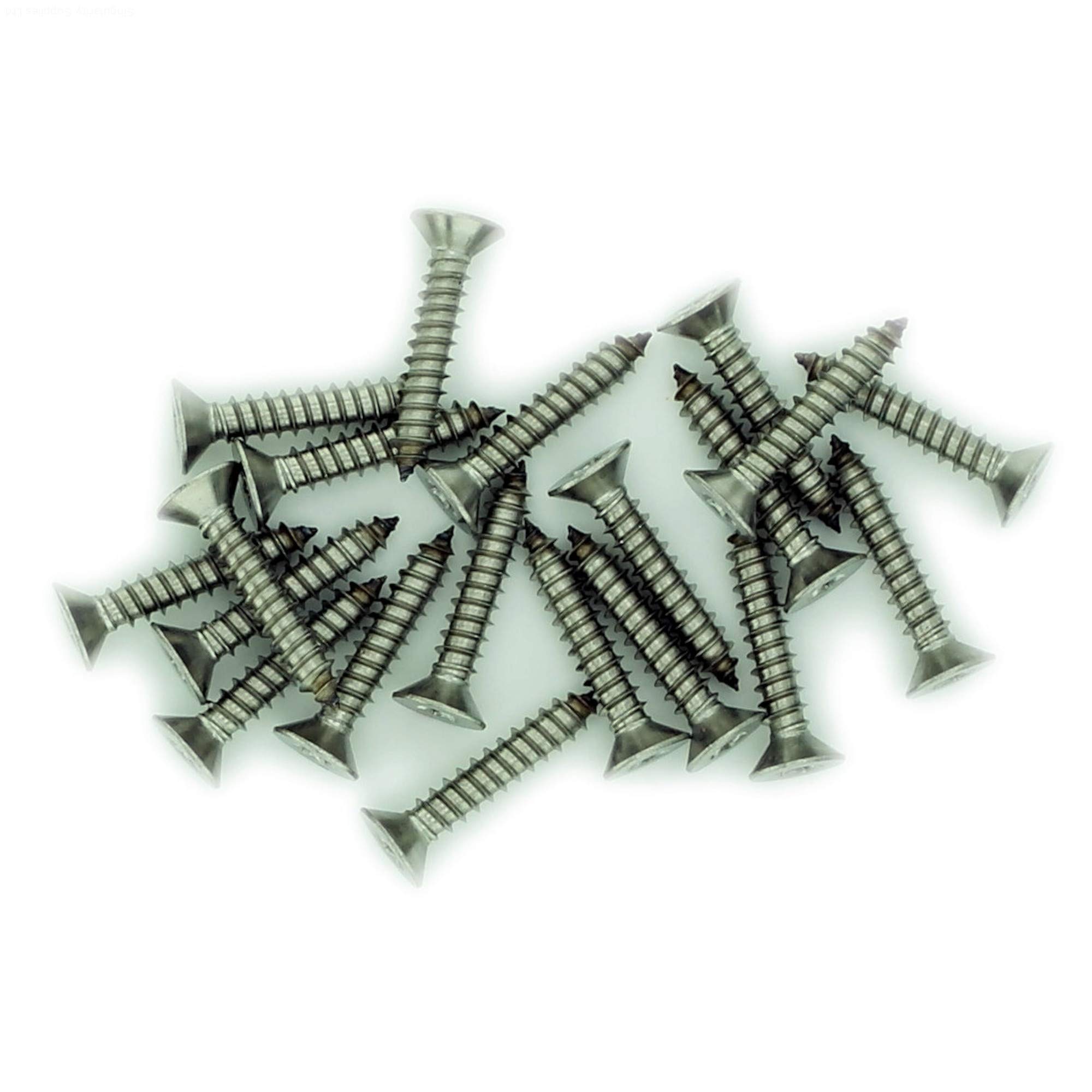 Singularity Supplies No.2 X 0.625 (2.2Mm X 16Mm) Tx Countersunk Self-Tapping Screw - Stainless Steel (A2) (Pack Of 20)