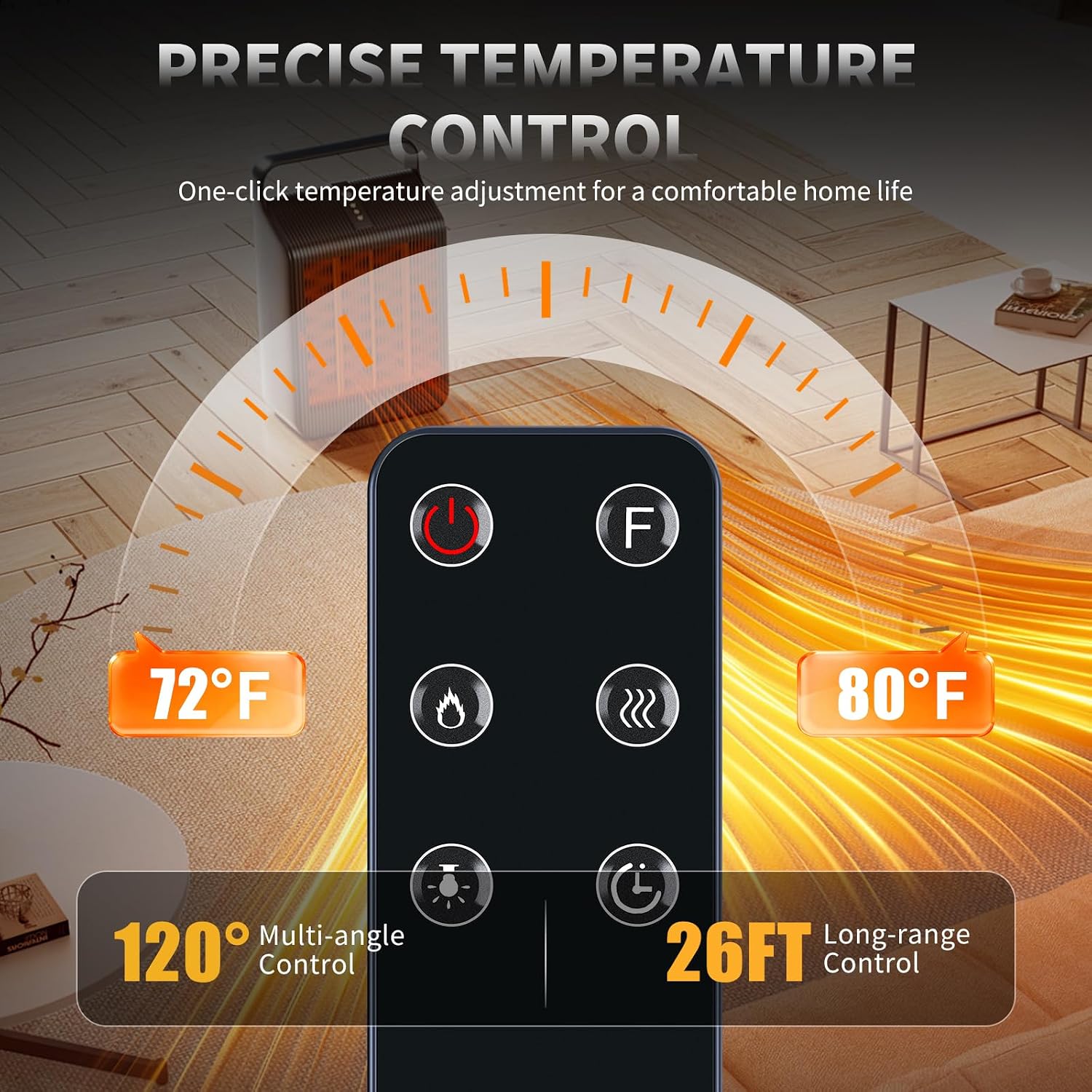 Replacement Remote Control for Anpuce 50/60/70/80 inch Ultra-Thin Electric Fireplace, for Touchstone LUMENEX Series, for Heartland Wall-Mount Metal Smart Electric Fireplace Heater image 4