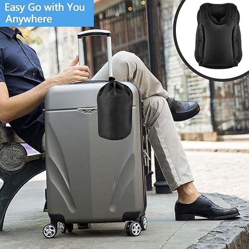 Miniatura 8 de Almohada inflable de viaje, almohada de cuello de avión para dormir, soporta la cabeza y la barbilla para aviones, trenes, autos y siesta de oficina