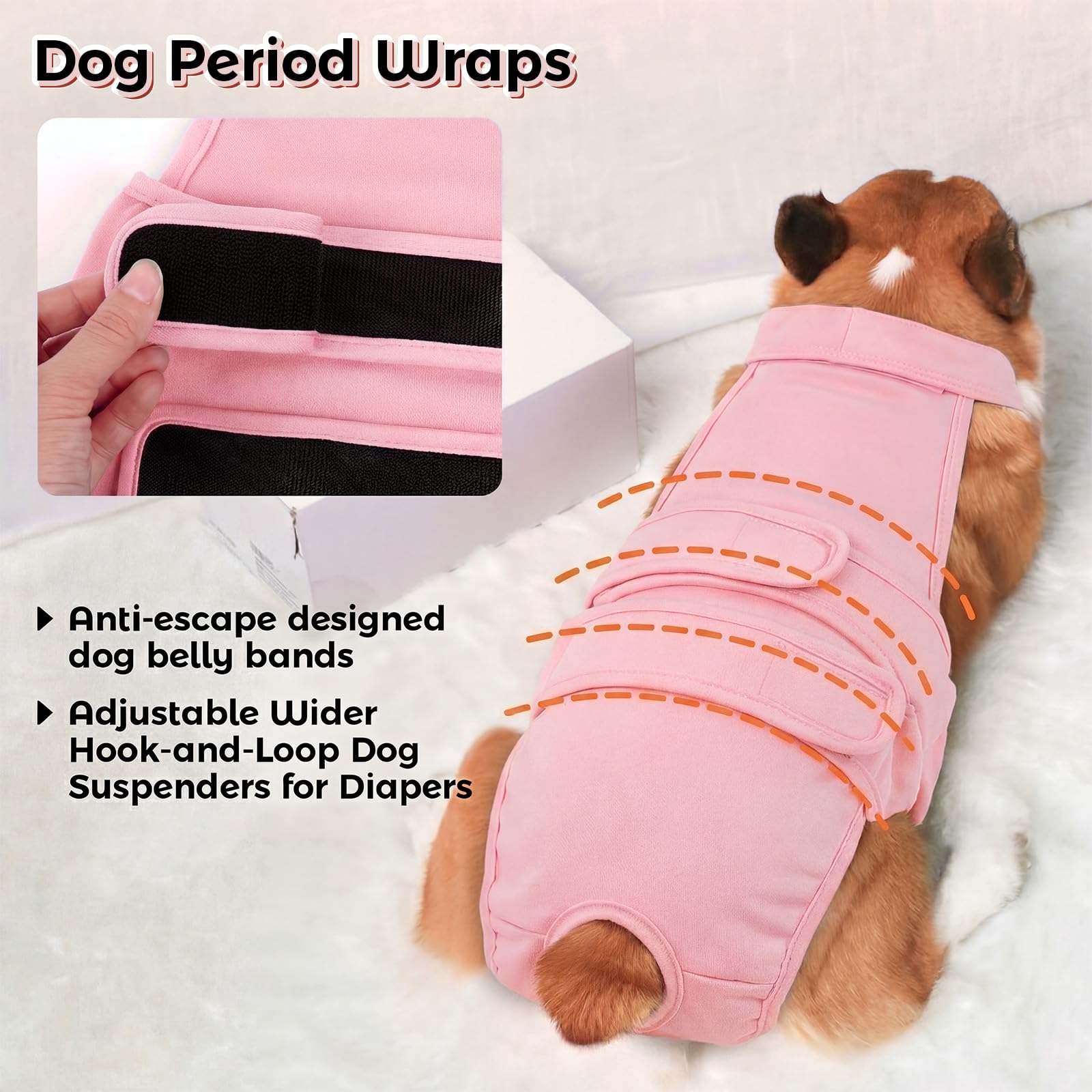 QBLEEV Pañales para perros hembras con tirantes ajustables, bragas sanitarias lavables para perros en celo o incontinencia, a prueba de escapes, reutilizable, ropa interior para mascotas de razas