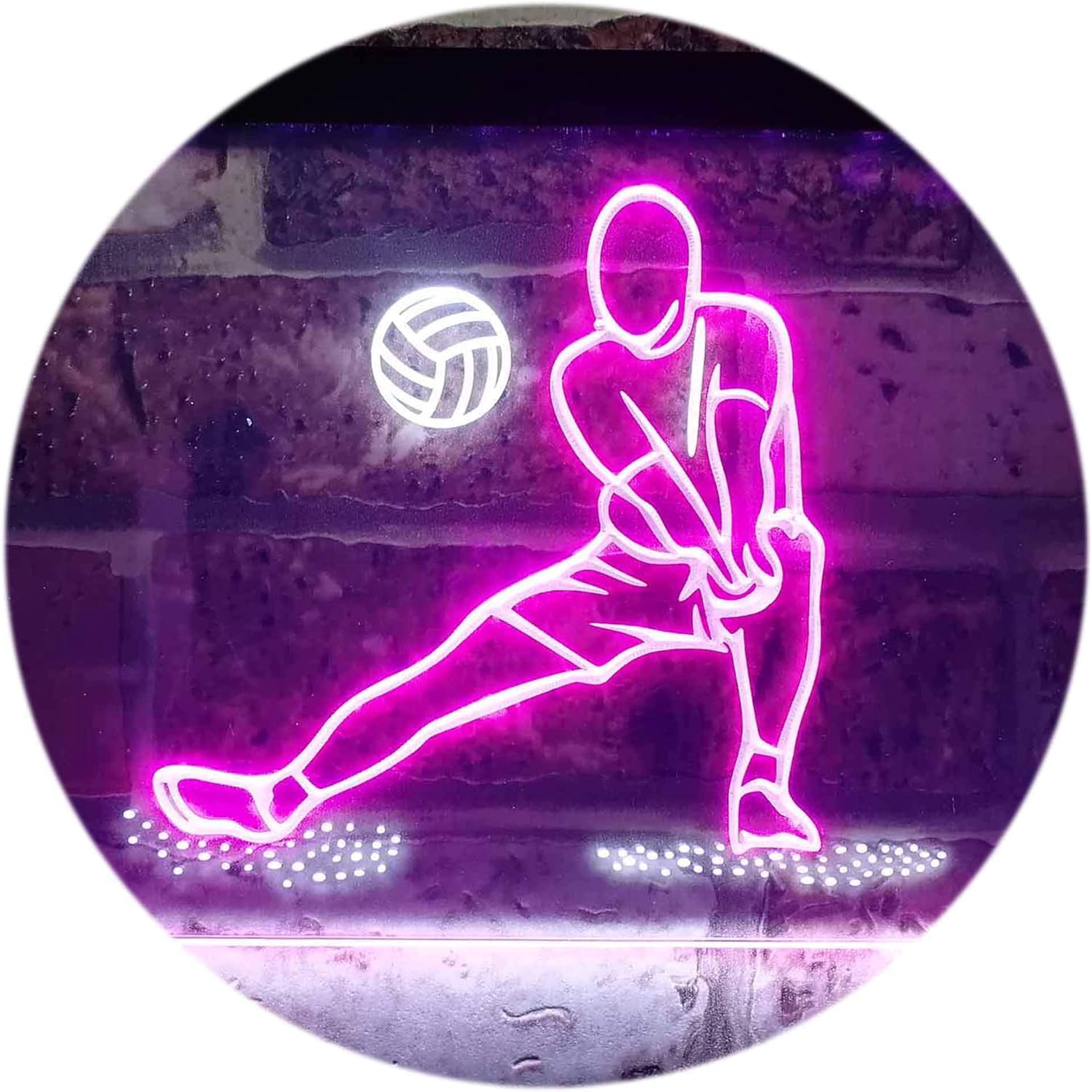 ADVPRO Volleyball Sport Room Display Home Bar Dual Color LED Neon Sign White & Purple 12" x 8.5" st6s32-i3167-wp
