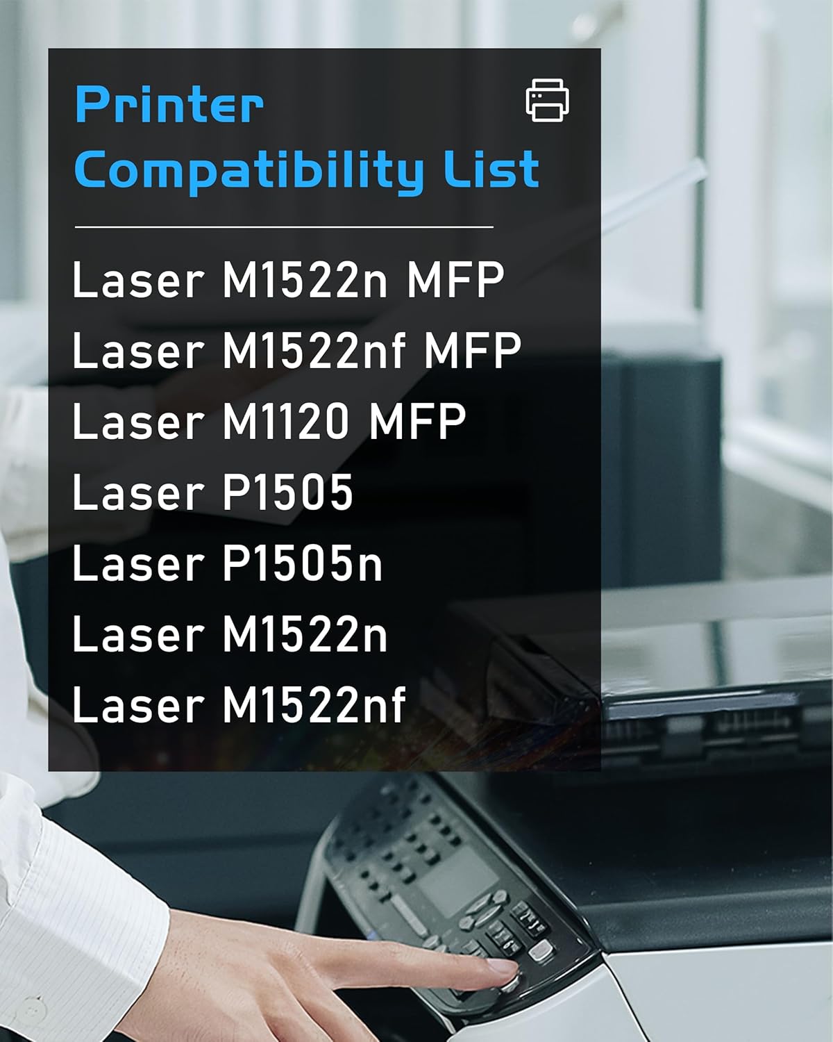 36A Black Toner Cartridges High Yield Replacement for HP36A 36A CB436A Toner Work with M1120 MFP M1522n MFP M1522nf MFP P1505 P1505n Series Printer Ink 36A CB436A (2 Black)