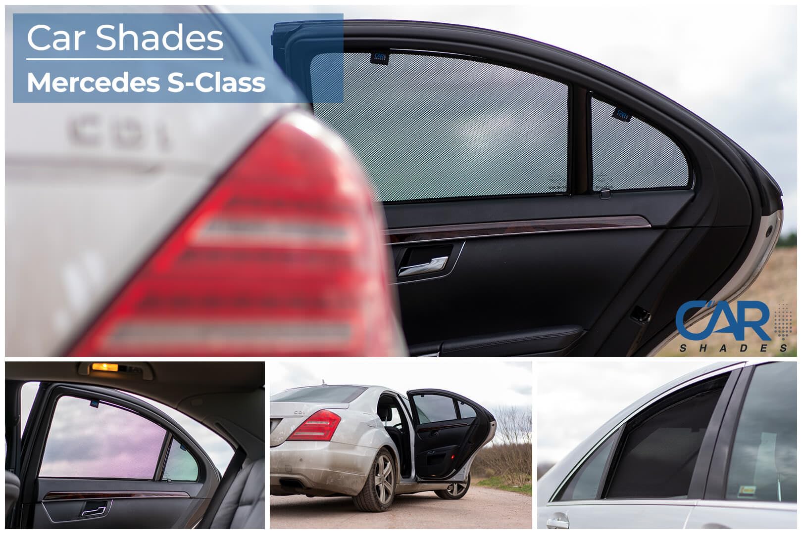 Zestaw osłon samochodowych kompatybilnych z Mercedes klasy S Sedan 2005-2013 (6 sztuk)