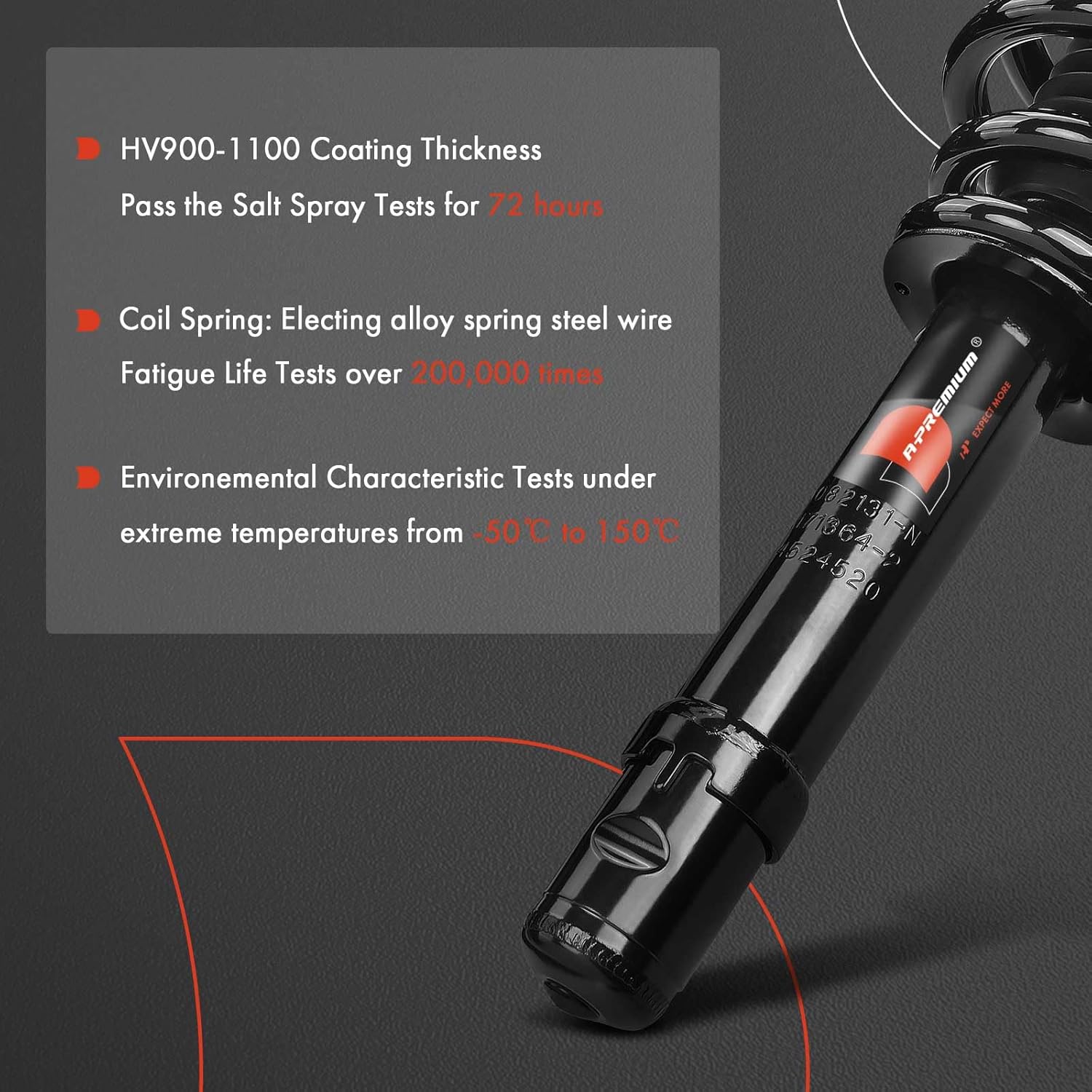 A-Premium Front Strut Assembly Compatible with Hyundai XG350 2002-2005, XG300 2001-2x Replacement Suspension Complete Strut Shock Absorber with Coil Spring