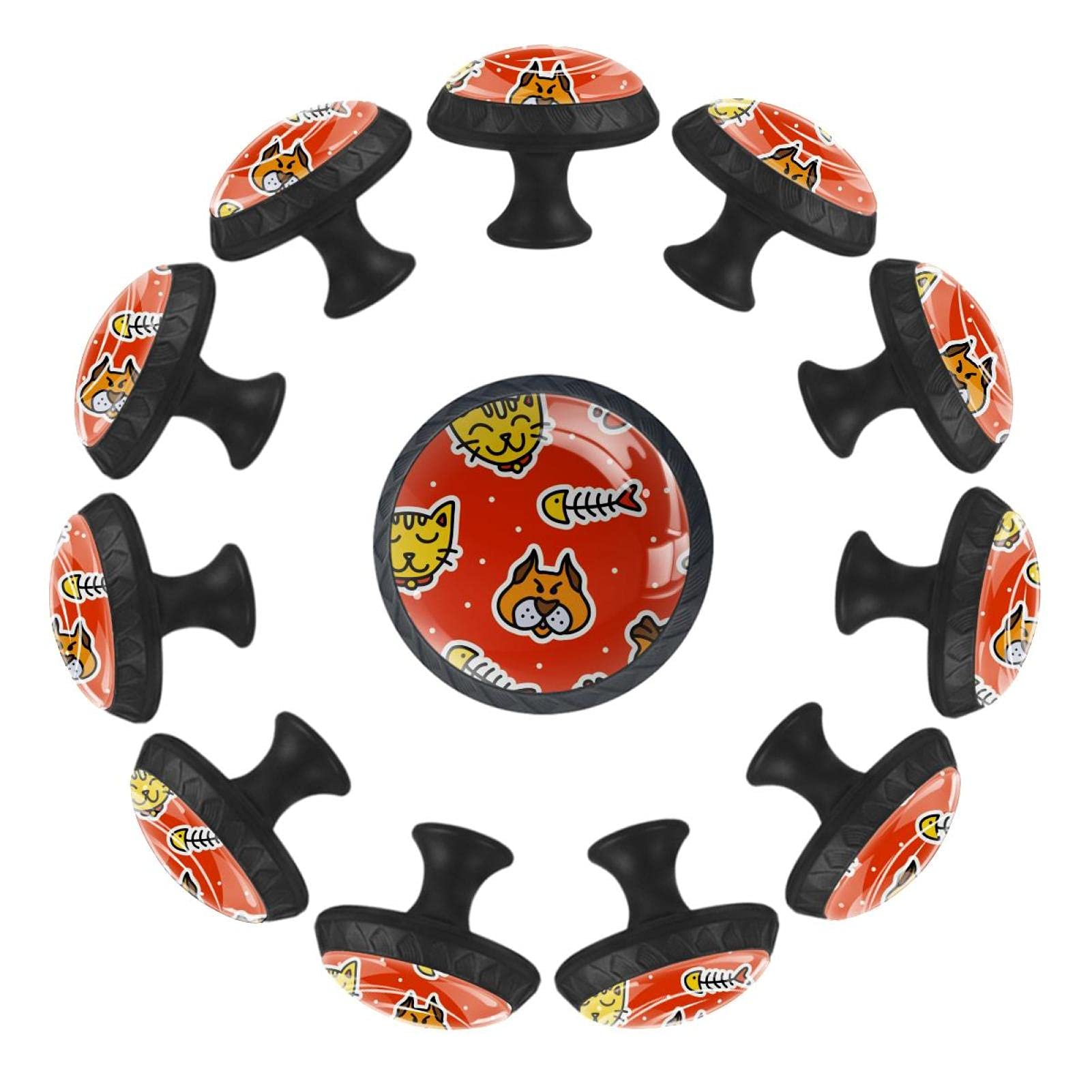 Boutons de tiroir ronds orange 35 mm lot de 12 pièces pour commode