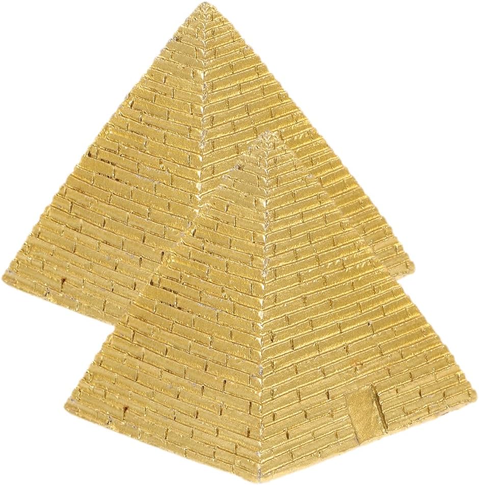 VOSAREA 2pcs Mini Pyramid Model Vintage Egyptian Pyramid Figurine Statue World Famous Building Sculpture Desktop Feng Shui Ornament Egypt Souvenirs Zen Sand Garden Accessories