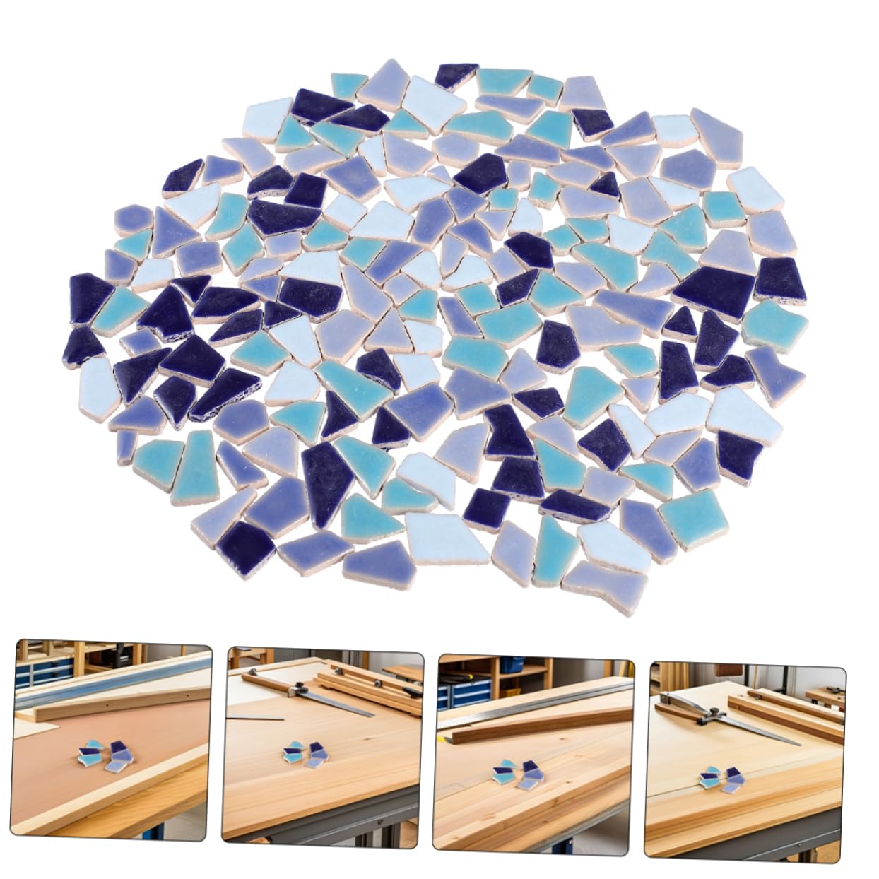 VILLCASE 1bolsa De Cerámica De Mosaico Diy Piezas Cerámicas Irregulares Para Manualidades Azulejos Pequeños Decoración Del Hogar Proyectos De Arte y Bricolaje Paquete