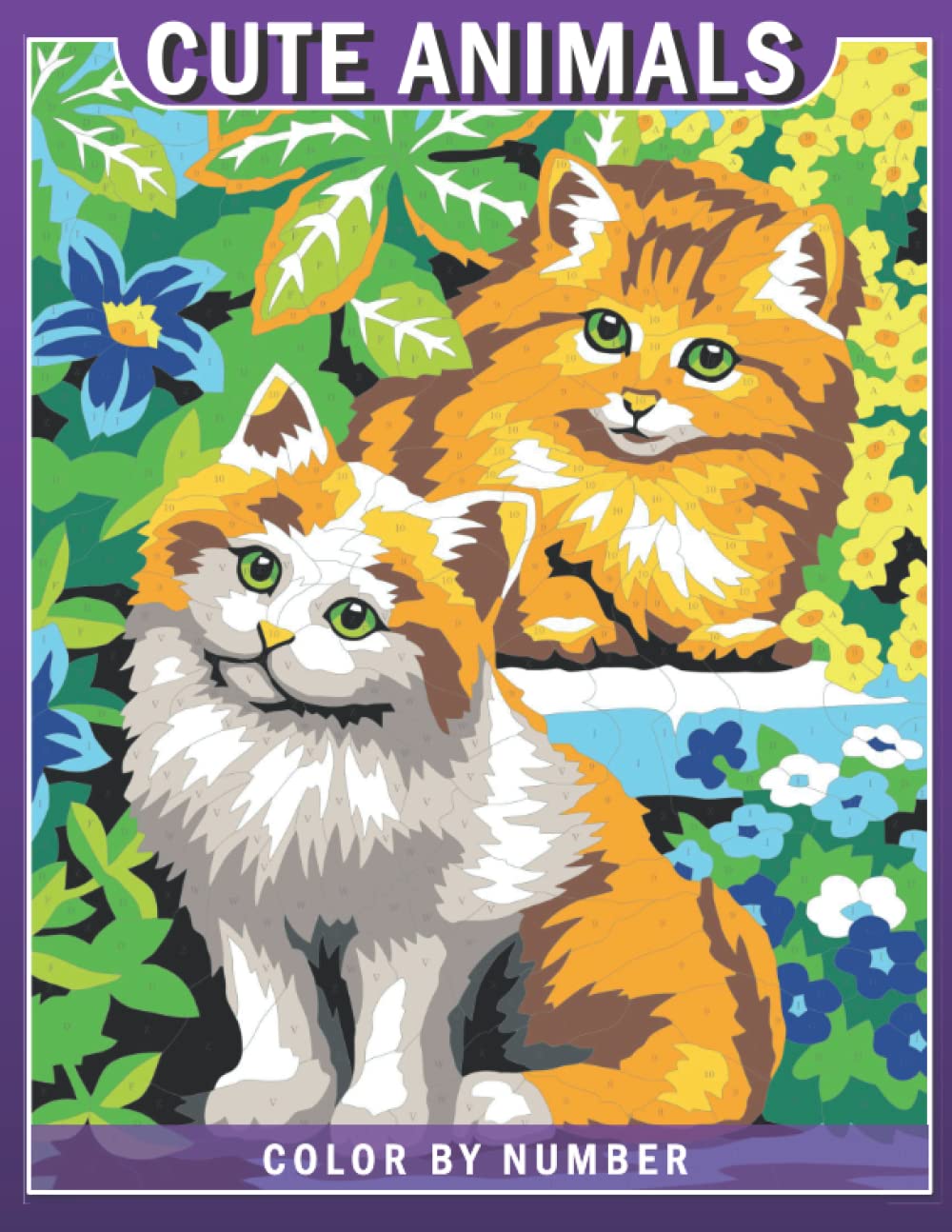 Cute Animals Color by Number: Relaxation and Stress Relief (Color by Number Coloring Book for Adults) (Color by Numbers Book)