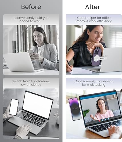 Miniatura 6 de MoKo Soporte magnético giratorio de 180, adaptador de cámara de continuidad para iOS 16macOS 13 Ventura, soporte delgado de expansión de computadora