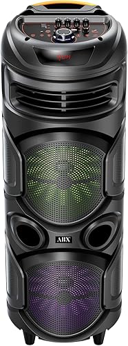 Audiobox ABX-2900R - Altavoz Bluetooth dual de 8 pulgadas para fiesta, peso ligero con luces RGB, sonido de doble canal para fiestas, DJ, listo para