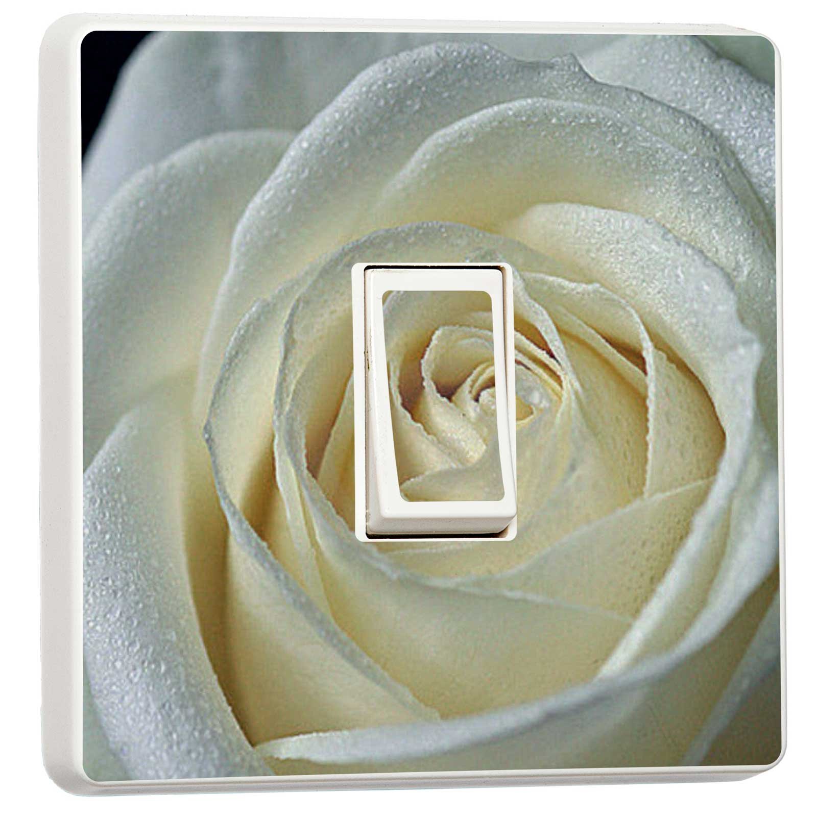 Stika.co White Pack Of 2 Rose Pretty Light Switch Home Decoration Stickers - Flower, Animal, Nature, Sport Designs - Generic Single