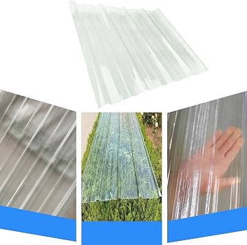 FRP Daylighting Panels,Corrugated Roofing Sheets,Storage Shed Roof Sheet,1.2mm Garage Roofing Covers,Roofing Cladding Replacement for Greenhouse,Rainproof/Transparent (8 Pcs,35x35in)