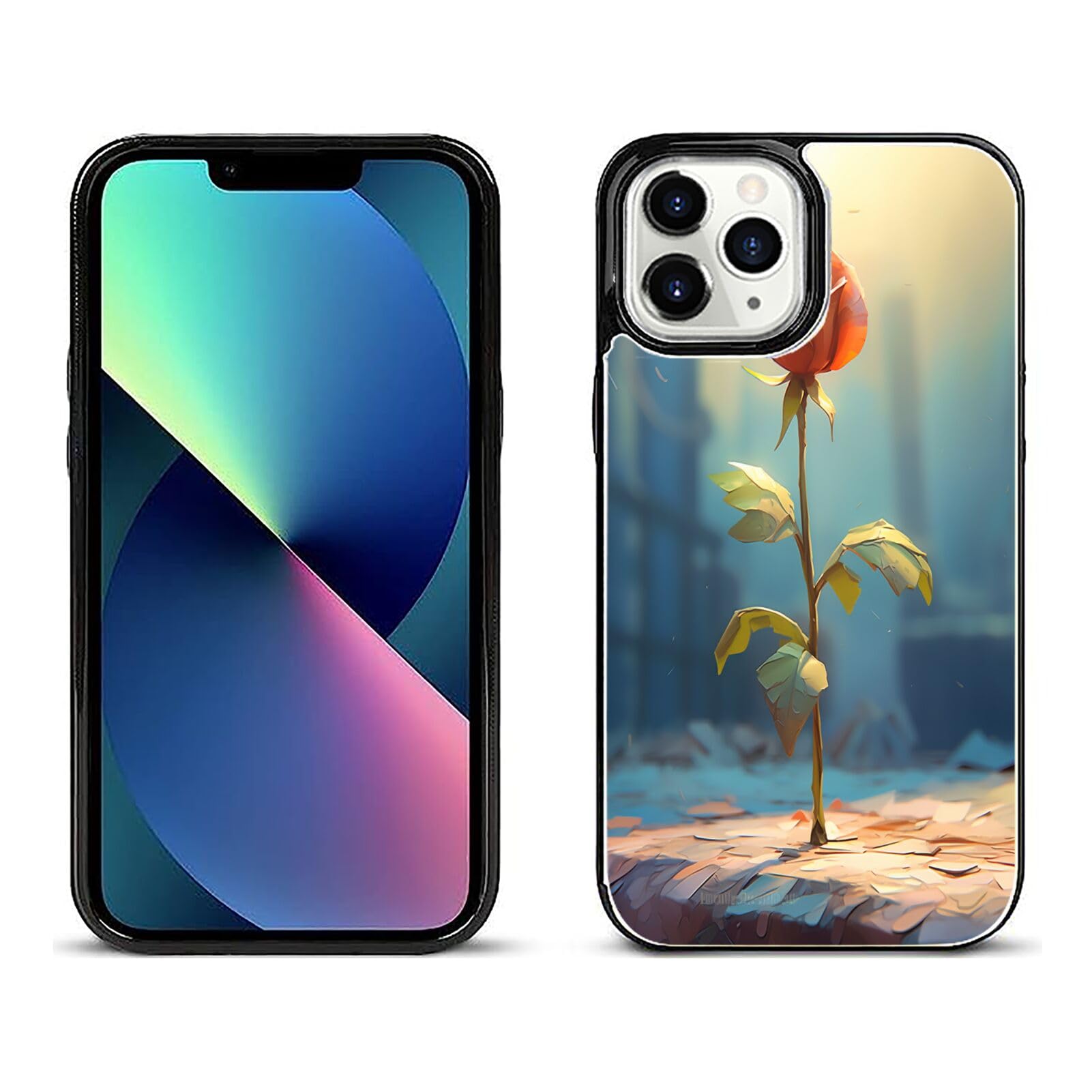 DAFEI Stylish Wallet Case for iPhone 12 Pro Max with Rose Flower-aa998 Design - Premium Protection and Functionality Sleek Design Kickstand Feature