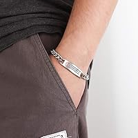 Vista 4 de Nameinhea Pulseras de alerta médica personalizadas para mujeres y hombres, grabadas gratis, ajustables, de acero inoxidable, impermeables