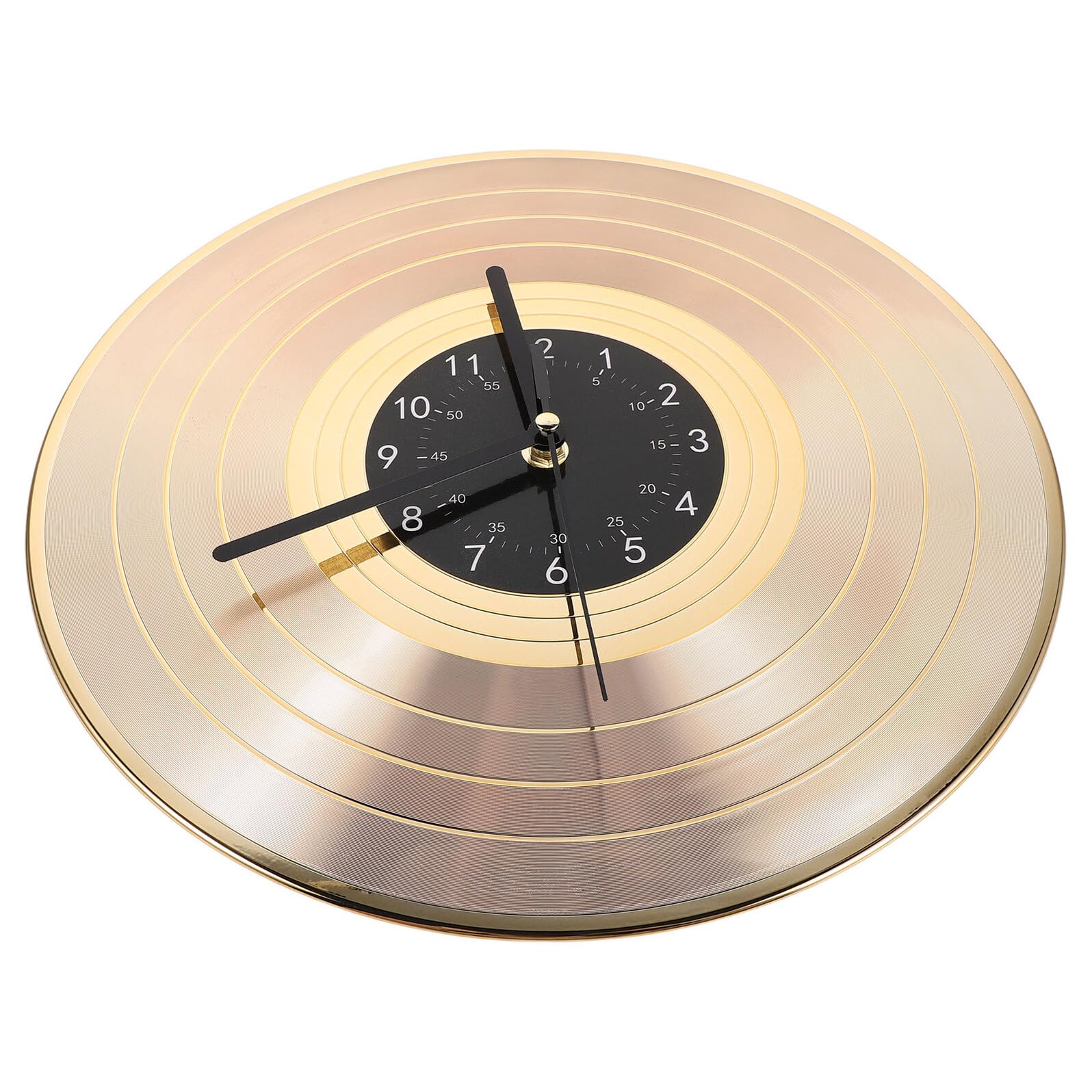 Horloge suspendue en vinyle doré 30 cm style rétro et design unique