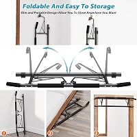 JX FITNESS Ajtókeretbe szerelhető húzódzkodó rúd csúszásmentes fogantyúval - black 4