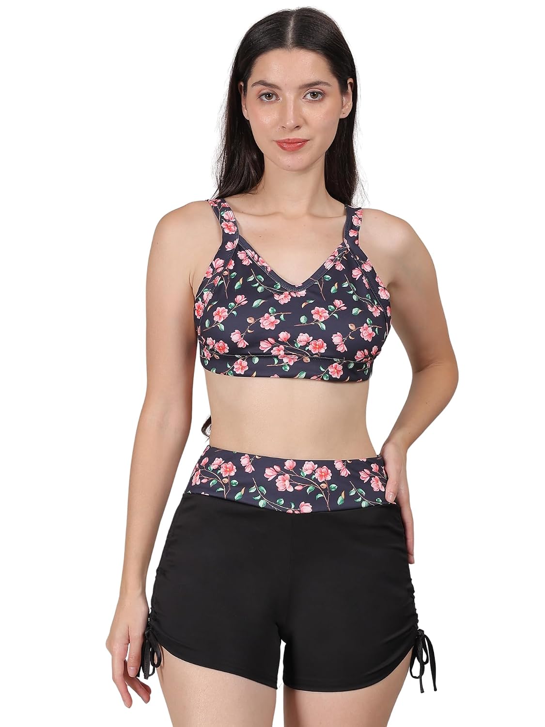 MEGASKA 2 Piece Swimsuit with Bikini Top & High Waist Side Drawstring Boyshorts Swim Set Swimwear for Women - Review, Price and Buying Guide