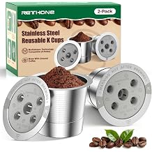 RETHONE Reusable K Cups for Keurig Supreme Stainless Steel 5-Hole Coffee Pods Multistream K Cup Refillable Mesh Filter Compatible with K Supreme/K-Slim/K-Duo Gen2/K-Brew Chill - Easy Clean,Planet