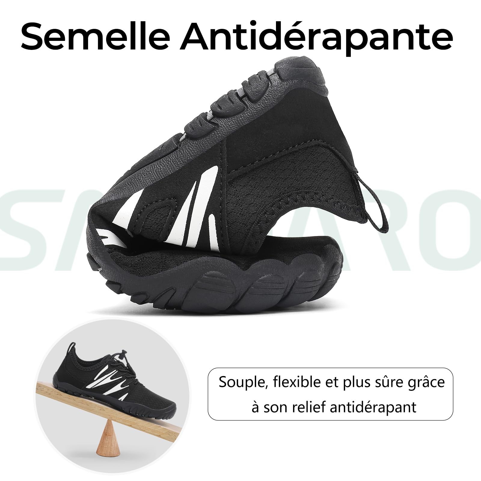 SAGUARO Chaussures Aquatiques Enfant Chaussure d'eau Barefoot Minimaliste Séchage Rapide Respirantes pour Plage Piscine Mer Rivière, GR.25-38