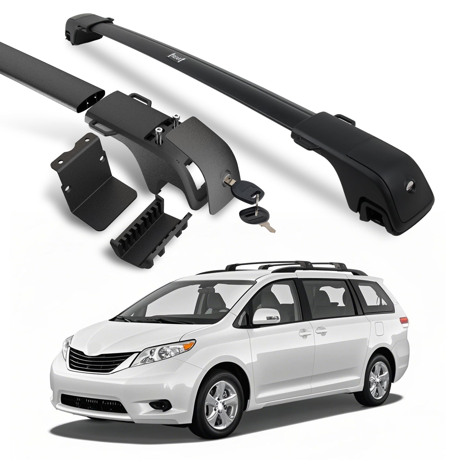 Fits Toyota Sienna 2011-2020, Upgrade 260LBS Lockable Roof Racks Cross Bars, Heavy Duty All Aluminum Rooftop Accessories