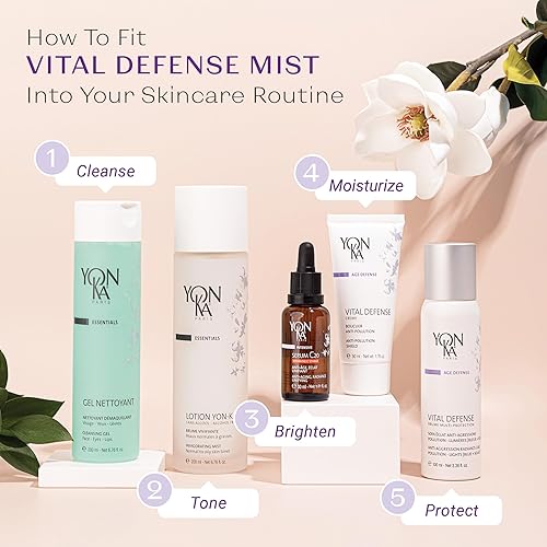 Miniatura 7 de Yon-Ka Vital Defense Face Mist, spray hidratante anticontaminación para acabado y fijación, protege la piel de estresores ambientales y luz natural