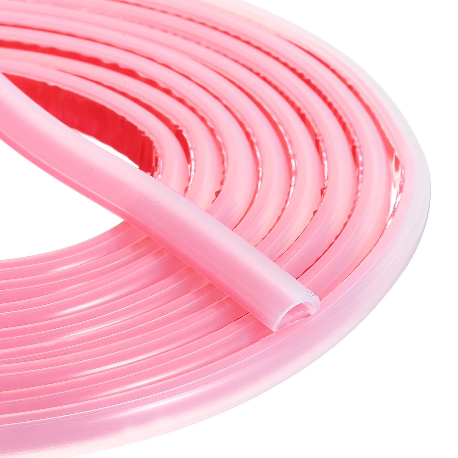 sourcing map Weather Stripping Door Seal, 10 ft Self-Adhesive D-Shape Seal Strip Silicone Insulation Window Gap Filler for Door Frame Sealing Gap (5/16" W x 5/32" T, Clear)