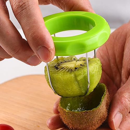 Miniatura 5 de Pelador de frutas de kiwi, pelador de kiwi 2 en 1, girador de núcleo de excavación de frutas desmontable, cortador de núcleo de excavación,
