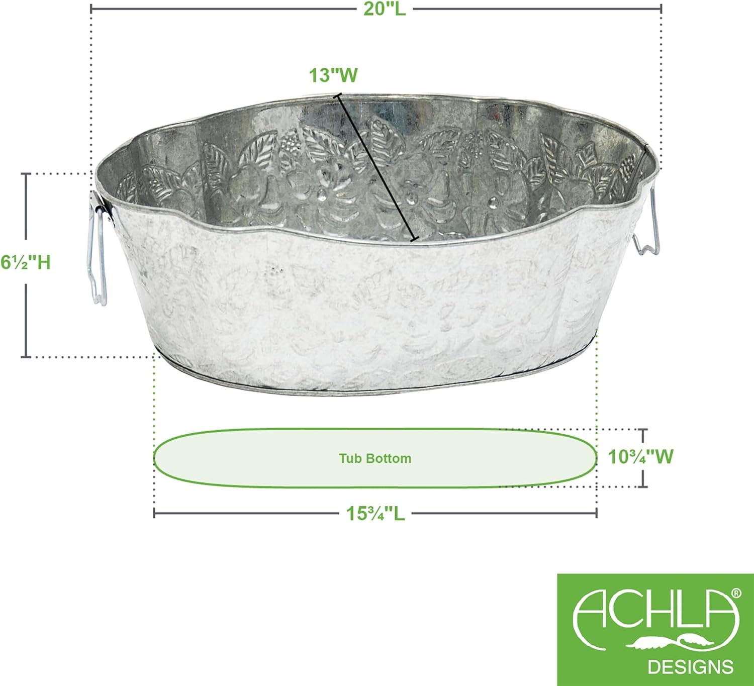 Galvanized Embossed Tub
