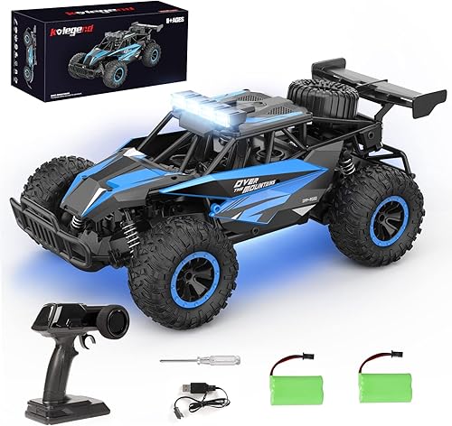 Miniatura 7 de kolegend Auto a control remoto, 2.4GZh de alta velocidad 12.4 mih RC Monster Trucks 30+min con faros LED y batería recargable para niños y niñas